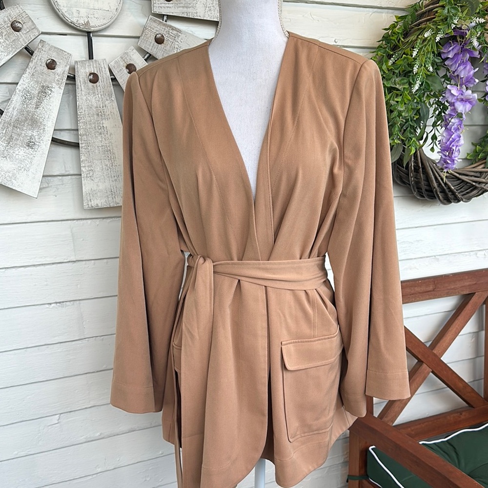 Lane Bryant Camel Belted Blazer